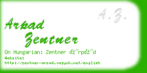 arpad zentner business card